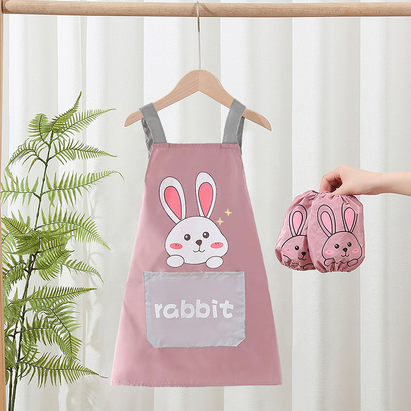 Bērnu ūdensdrošs priekšauts zīmēšanai ar piedurknēm, poliesters, drošības klase A, vecums 3–8 gadi