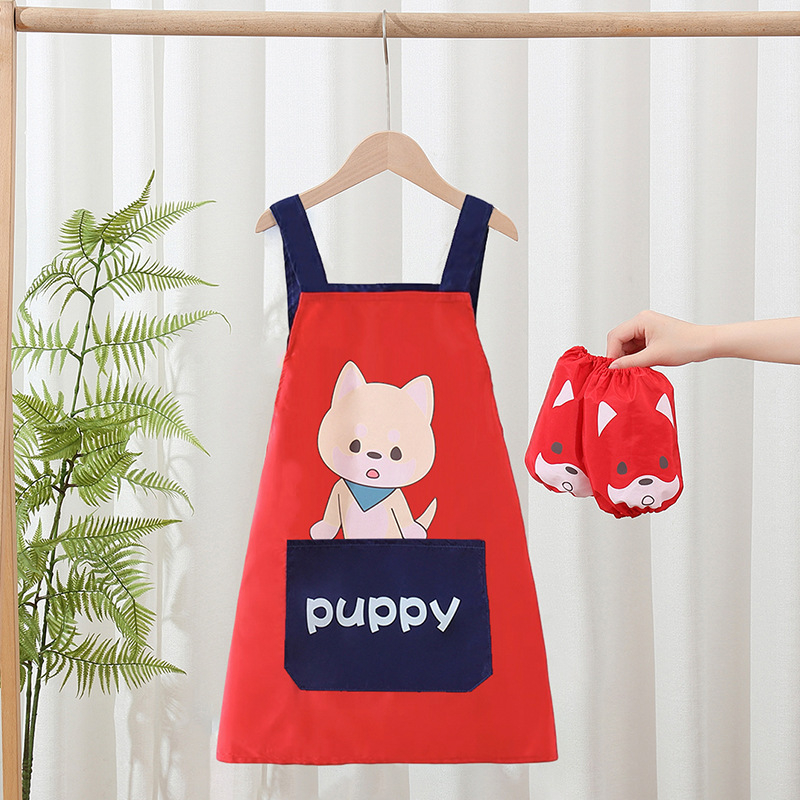 Bērnu ūdensdrošs priekšauts zīmēšanai ar piedurknēm, poliesters, drošības klase A, vecums 3–8 gadi