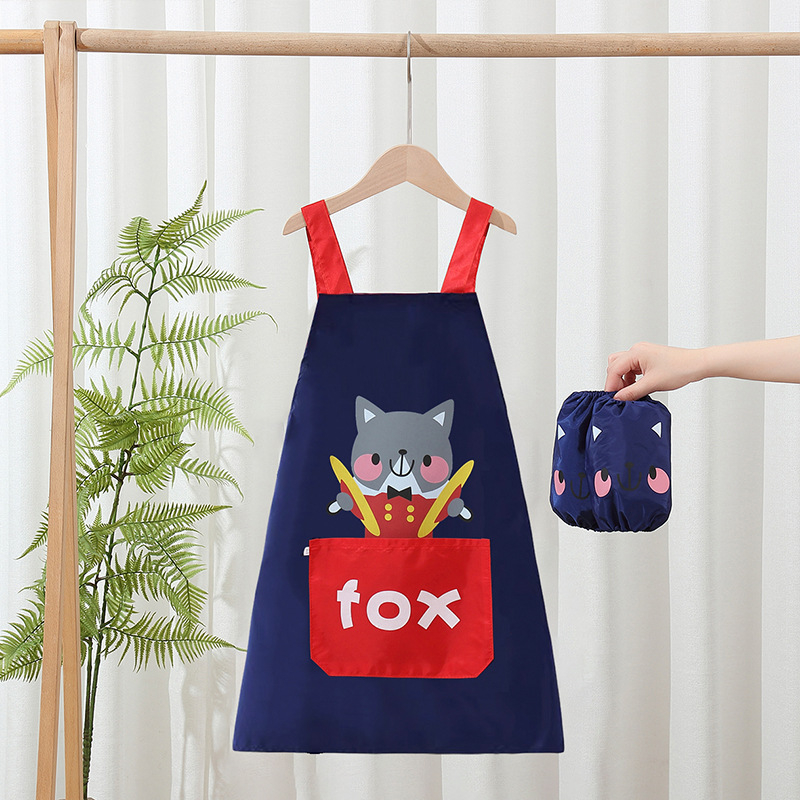 Bērnu ūdensdrošs priekšauts zīmēšanai ar piedurknēm, poliesters, drošības klase A, vecums 3–8 gadi