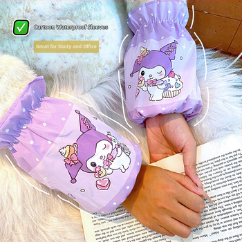 Mergaitėms skirtas rankovių komplektas – princesės karikatūros motyvas, dėmėms atsparus ir vandeniui atsparus, minkštas poliesteris