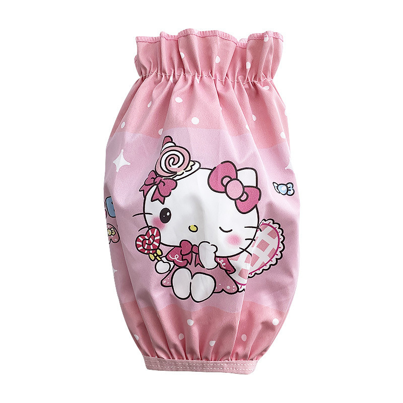 Mergaitėms skirtas rankovių komplektas – princesės karikatūros motyvas, dėmėms atsparus ir vandeniui atsparus, minkštas poliesteris