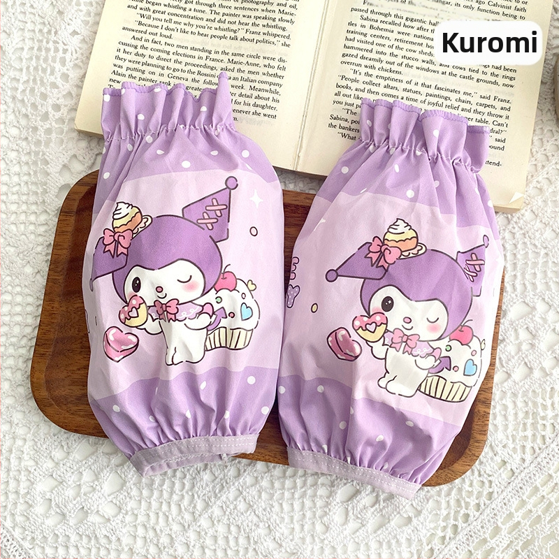 Mergaitėms skirtas rankovių komplektas – princesės karikatūros motyvas, dėmėms atsparus ir vandeniui atsparus, minkštas poliesteris