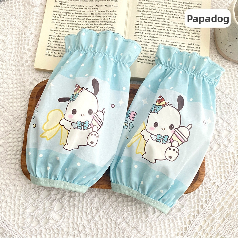 Mergaitėms skirtas rankovių komplektas – princesės karikatūros motyvas, dėmėms atsparus ir vandeniui atsparus, minkštas poliesteris