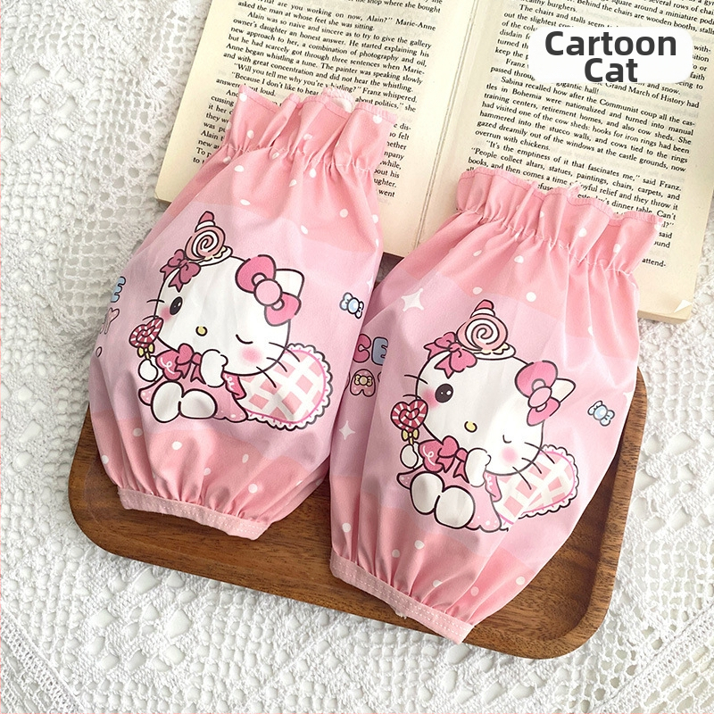 Mergaitėms skirtas rankovių komplektas – princesės karikatūros motyvas, dėmėms atsparus ir vandeniui atsparus, minkštas poliesteris