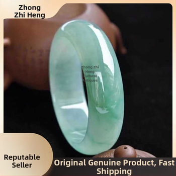 Nefrito apyrankė su ledo vaškinės tekstūros, geometrinė forma, rankų darbo, atskiras įpakavimas, natūralus stilius, unisex