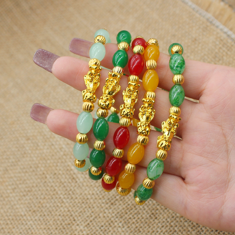 Гривна от сплав, електроплатирана; унисекс, геометричен стил — серия гривни с мъниста