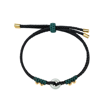 Жадеитов браслет, изцяло ръчно тъкан, марка LONG JIE/Dragon Knot, номер на производство S391, етно стил.