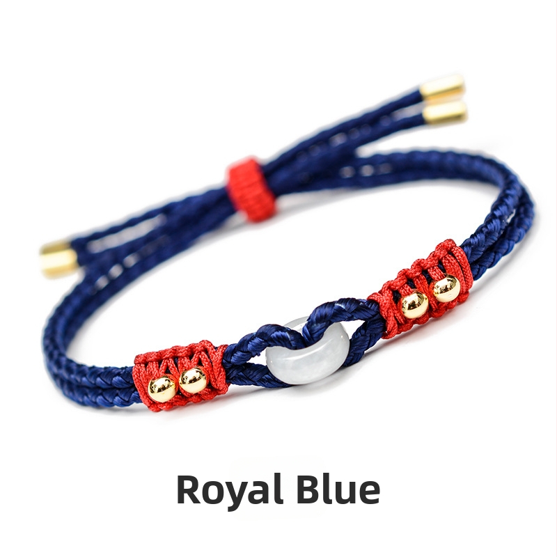 Жадеитов браслет, изцяло ръчно тъкан, марка LONG JIE/Dragon Knot, номер на производство S391, етно стил.