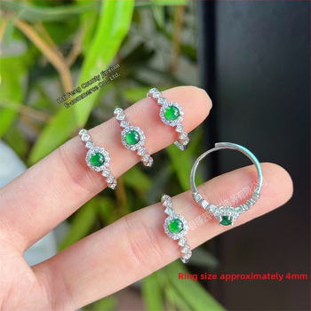 Пръстен от S925 сребро, инкрустира натурален нефрит, мотив пеперуда, дизайн с лък, унисекс, семпъл стил