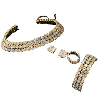 Set nakita s rhinestones i cirkonima, izgled punog dijamanta, cinkova legura, lagani luksuz – naušnice, ogrlica i narukvica