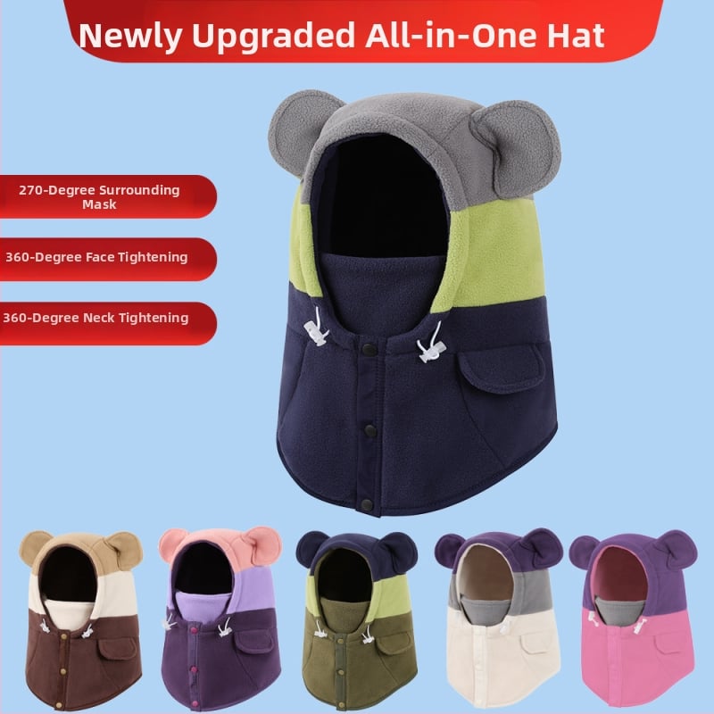 Soojendav kapuutsiga müts koos integra...r kaela salli ja kõrvakaitsega, fliis-poliester (>96%), paksenenud soojus, vanusegrupid 1–2, 2–4, 4–6, 8–10 ja 10+