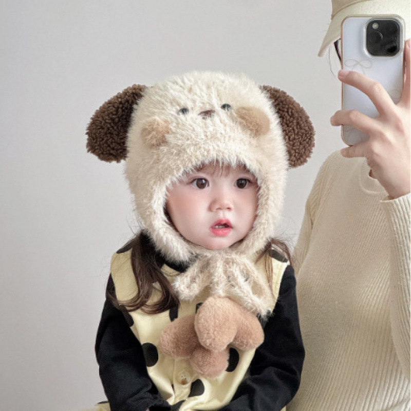 Laste kudumüts müts kõrvade kaitseks, soe ja tuuline sügis-talvel, kellakujulise kujundusega lai äär, materjal: 100% viskoos (Ice Hemp), satiinviimistlus, plüüsvooder, sobib alates 10-aastastest