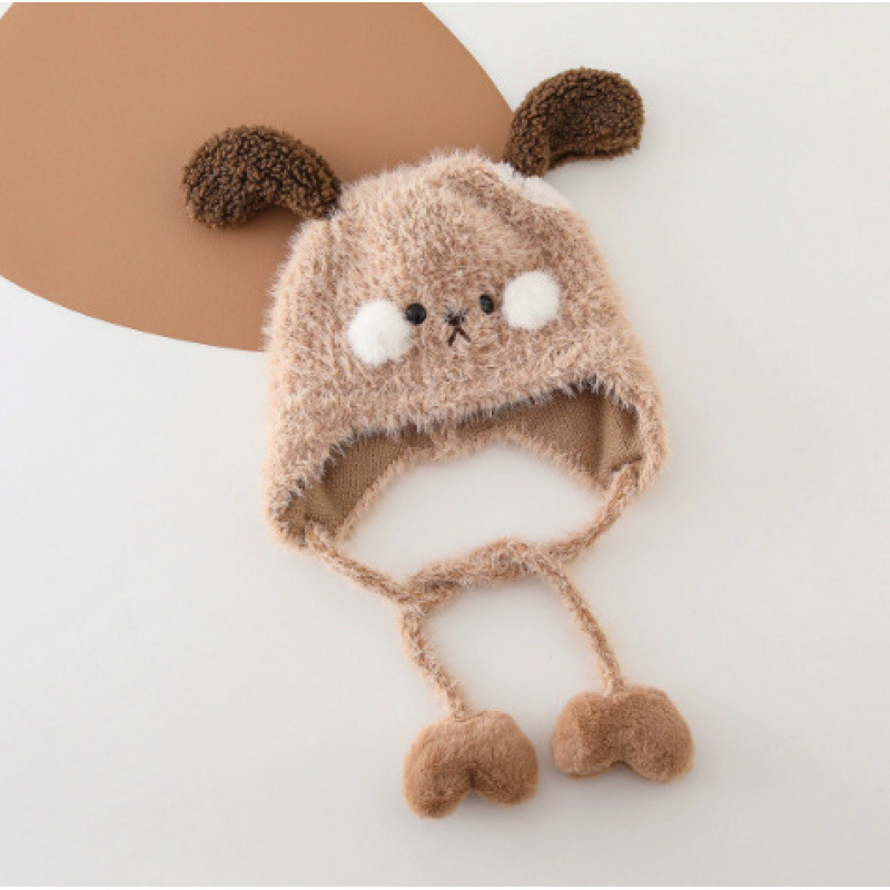 Laste kudumüts müts kõrvade kaitseks, soe ja tuuline sügis-talvel, kellakujulise kujundusega lai äär, materjal: 100% viskoos (Ice Hemp), satiinviimistlus, plüüsvooder, sobib alates 10-aastastest