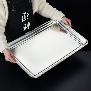 Δίσκος ατμού ρυζιού από ανοξείδωτο ατσάλι, τετράγωνο σχήμα, επιφάνεια ηλεκτρολυτικής επεξεργασίας, εκτυπωμένο λογότυπο, Νέο κινεζικό στυλ