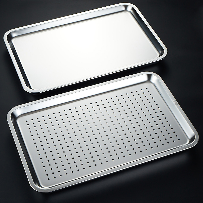 Δίσκος ατμού ρυζιού από ανοξείδωτο ατσάλι, τετράγωνο σχήμα, επιφάνεια ηλεκτρολυτικής επεξεργασίας, εκτυπωμένο λογότυπο, Νέο κινεζικό στυλ