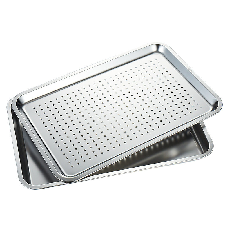 Δίσκος ατμού ρυζιού από ανοξείδωτο ατσάλι, τετράγωνο σχήμα, επιφάνεια ηλεκτρολυτικής επεξεργασίας, εκτυπωμένο λογότυπο, Νέο κινεζικό στυλ