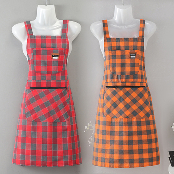 Ποδιά κουζίνας χωρίς μανίκια, 100% βαμβάκι, αναπνέουσα, αντιβρωμιά, ριγέ/καρό μοτίβο, unisex ενήλικες