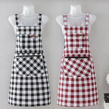 Ποδιά κουζίνας χωρίς μανίκια, 100% βαμβάκι, αναπνέουσα, αντιβρωμιά, ριγέ/καρό μοτίβο, unisex ενήλικες