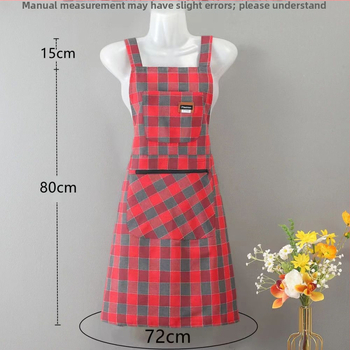 Ποδιά κουζίνας χωρίς μανίκια, 100% βαμβάκι, αναπνέουσα, αντιβρωμιά, ριγέ/καρό μοτίβο, unisex ενήλικες