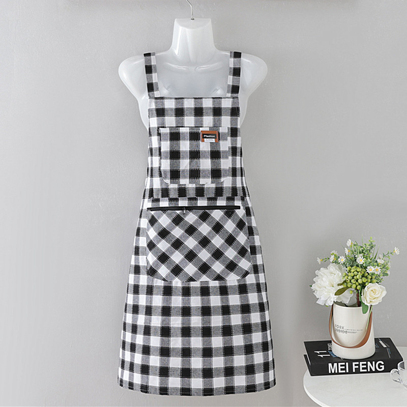 Ποδιά κουζίνας χωρίς μανίκια, 100% βαμβάκι, αναπνέουσα, αντιβρωμιά, ριγέ/καρό μοτίβο, unisex ενήλικες