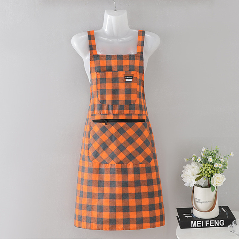 Ποδιά κουζίνας χωρίς μανίκια, 100% βαμβάκι, αναπνέουσα, αντιβρωμιά, ριγέ/καρό μοτίβο, unisex ενήλικες