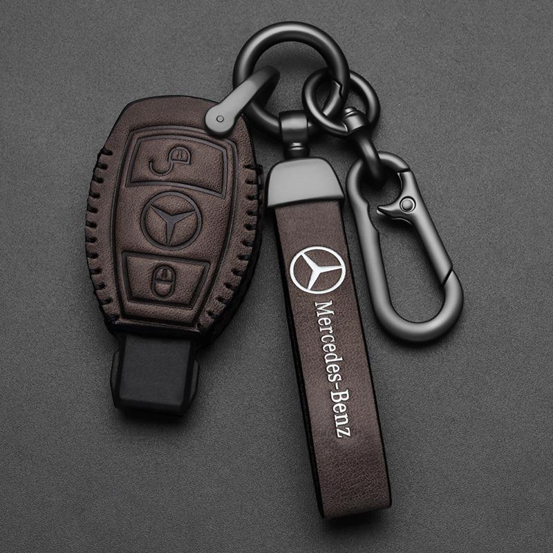 Κάλυμμα κλειδιού Mercedes-Benz, δέρμα αγελάδας, επιχειρηματικό στυλ, προσαρμόσιμο
