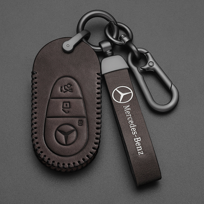 Κάλυμμα κλειδιού Mercedes-Benz, δέρμα αγελάδας, επιχειρηματικό στυλ, προσαρμόσιμο