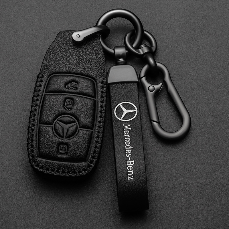 Κάλυμμα κλειδιού Mercedes-Benz, δέρμα αγελάδας, επιχειρηματικό στυλ, προσαρμόσιμο
