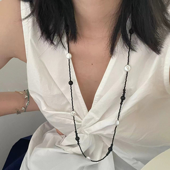 Colier din onix, stil chinezesc, lucrat manual de Yifei, Toamnă 2024.