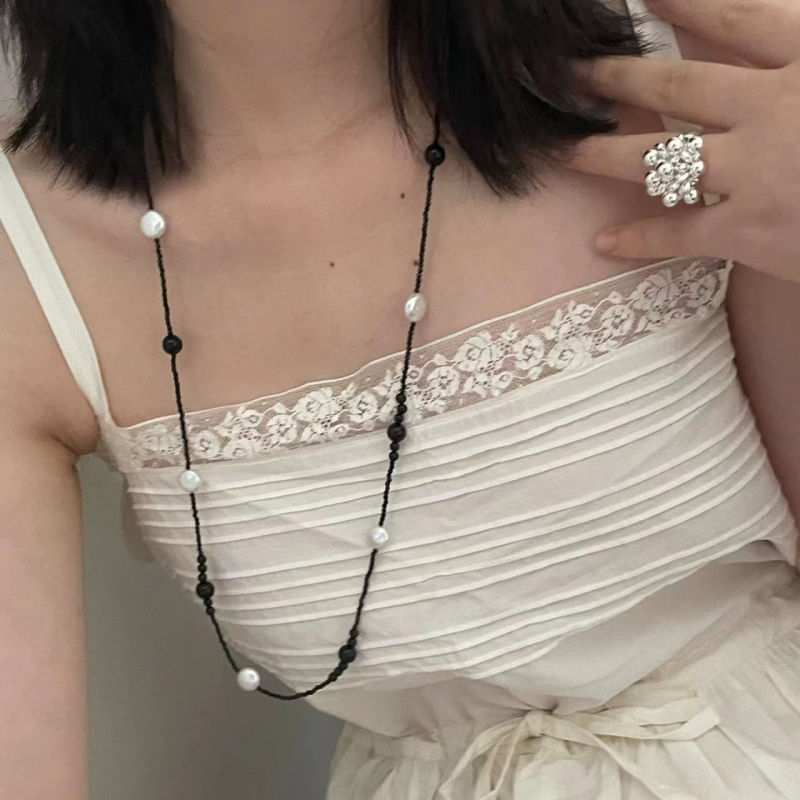 Colier din onix, stil chinezesc, lucrat manual de Yifei, Toamnă 2024.