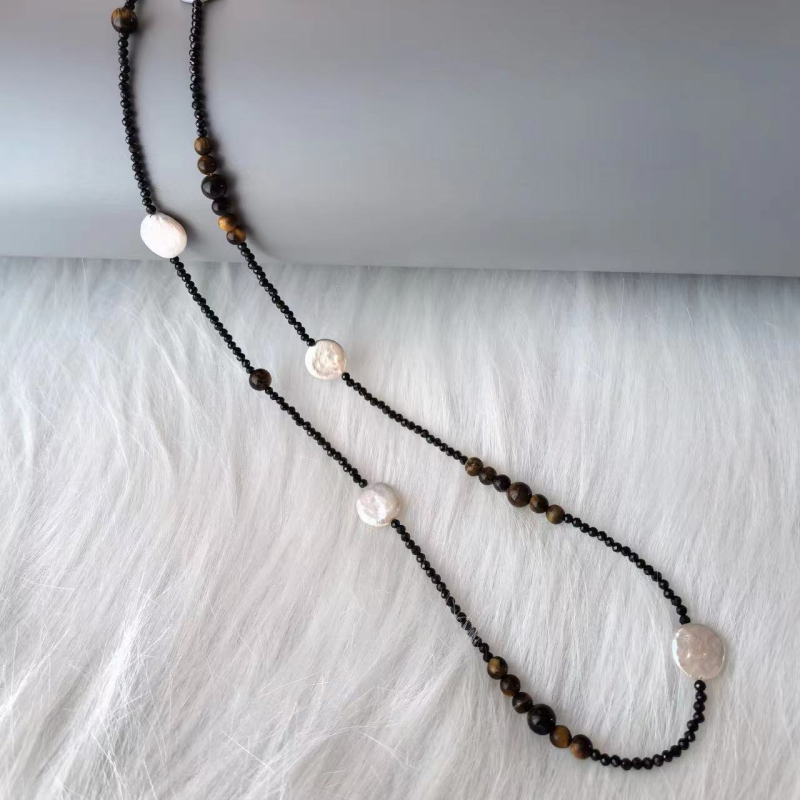 Colier din onix, stil chinezesc, lucrat manual de Yifei, Toamnă 2024.