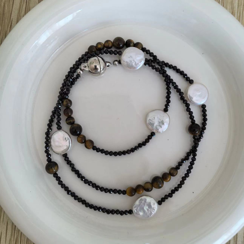 Colier din onix, stil chinezesc, lucrat manual de Yifei, Toamnă 2024.