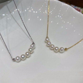 Κολιέ Zhizhen με μαργαριτάρια γλυκού νερού, ασημένιο S925, σχεδόν στρογγυλά μαργαριτάρια, υφαντή τεχνική, αλυσίδα κολάρου για κλείδα