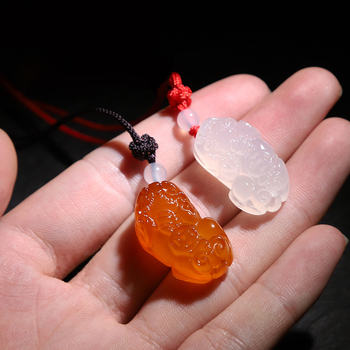 Агатова висулка с животинска форма за ключодържател, скулптурен дизайн, естествен материал, персонализируема