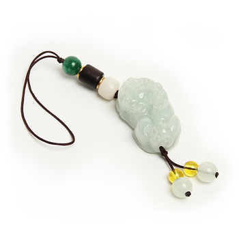 Висулка за телефон с нефрит Pixiu – унисекс, китайски стил, ключодържател с въже, подарък за сватба или рожден ден