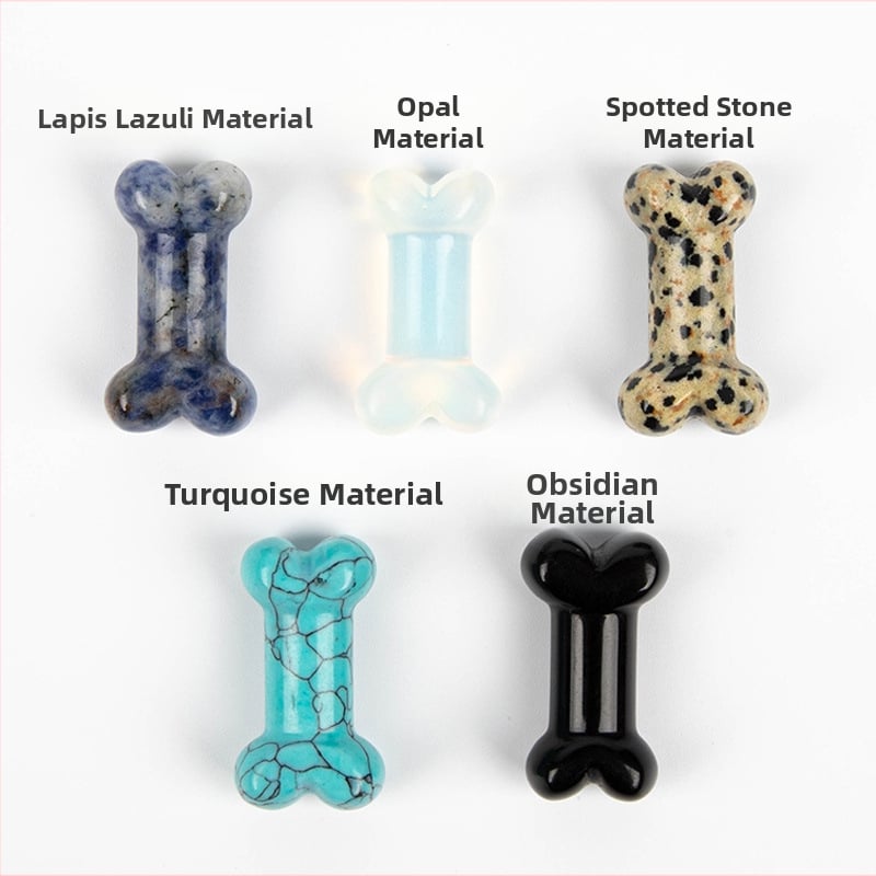 Мини кристални украси с форма на кост — естествен кристал, гравиране и полиране, възможна персонализация, геометрична форма