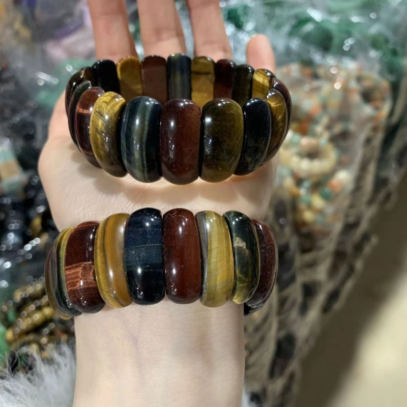 Гривна от тигрово око, кръгла форма, полирана повърхност, естествен материал, възможност за персонализация, марка Zhuoyuke