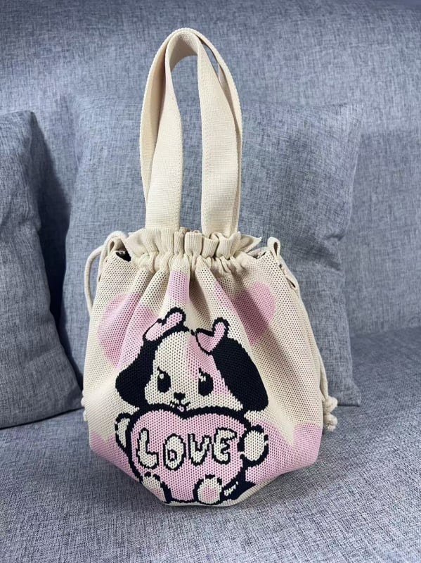 Τσαντάκι για μεσημεριανό γεύμα με κλείσιμο κορδονιού, οβάλ σχήμα, πολυεστέρας, εσωτερικές τσέπες για κινητό και ταυτότητα, χωρίς επένδυση, εξωτερική ανοιχτή τσέπη, καθημερινή χρήση