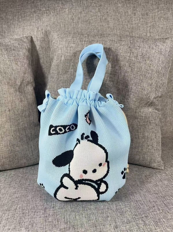 Τσαντάκι για μεσημεριανό γεύμα με κλείσιμο κορδονιού, οβάλ σχήμα, πολυεστέρας, εσωτερικές τσέπες για κινητό και ταυτότητα, χωρίς επένδυση, εξωτερική ανοιχτή τσέπη, καθημερινή χρήση