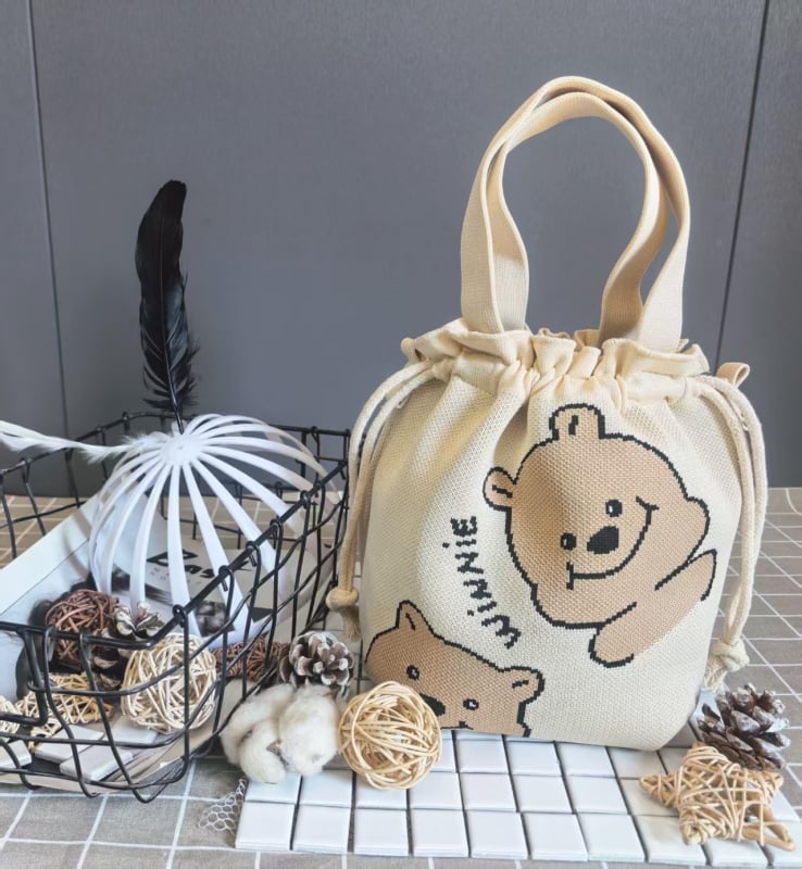 Τσαντάκι για μεσημεριανό γεύμα με κλείσιμο κορδονιού, οβάλ σχήμα, πολυεστέρας, εσωτερικές τσέπες για κινητό και ταυτότητα, χωρίς επένδυση, εξωτερική ανοιχτή τσέπη, καθημερινή χρήση