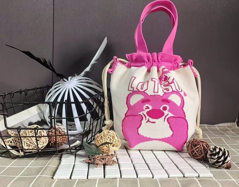 Τσαντάκι για μεσημεριανό γεύμα με κλείσιμο κορδονιού, οβάλ σχήμα, πολυεστέρας, εσωτερικές τσέπες για κινητό και ταυτότητα, χωρίς επένδυση, εξωτερική ανοιχτή τσέπη, καθημερινή χρήση