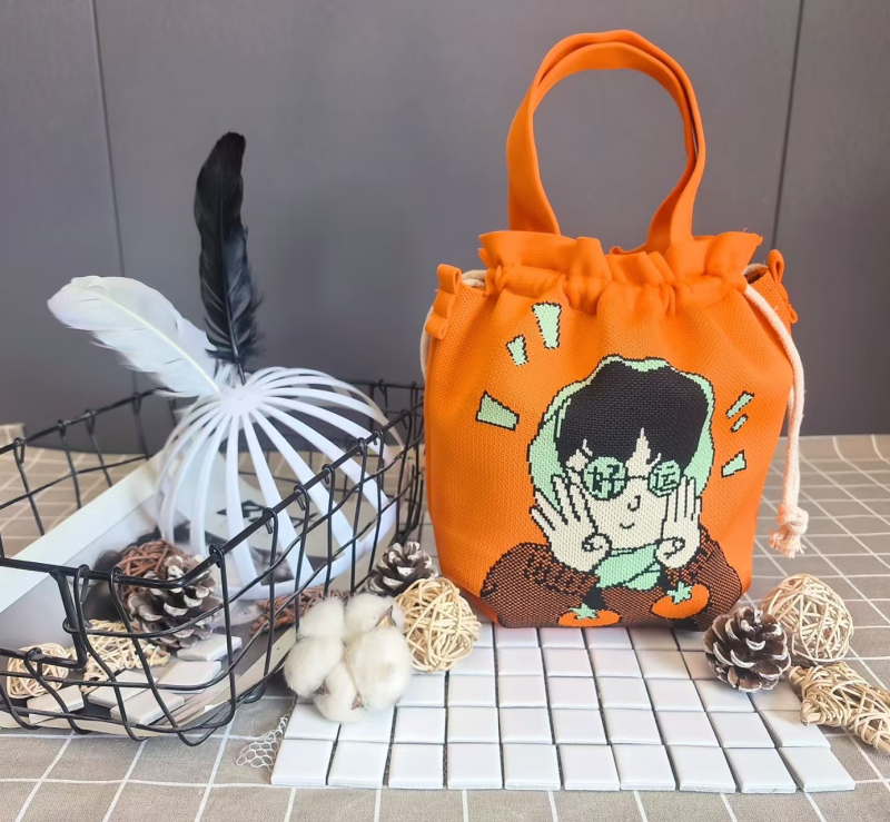 Τσαντάκι για μεσημεριανό γεύμα με κλείσιμο κορδονιού, οβάλ σχήμα, πολυεστέρας, εσωτερικές τσέπες για κινητό και ταυτότητα, χωρίς επένδυση, εξωτερική ανοιχτή τσέπη, καθημερινή χρήση