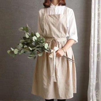 Αμάνικη ποδιά για εστιατόρια και καφετέριες — βαμβακερή, ανθεκτική στις λεκέδες, μοντέρνομινιμαλιστικό στυλ