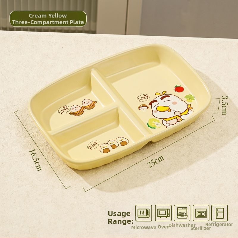 Jaotatud hommikusöögi taldrik jaotustestidega, portsioneeritud keraamiline taldrik täiskasvanutele, ühe inimese portsjon, kaasaegne minimalism, uus hiina stiil