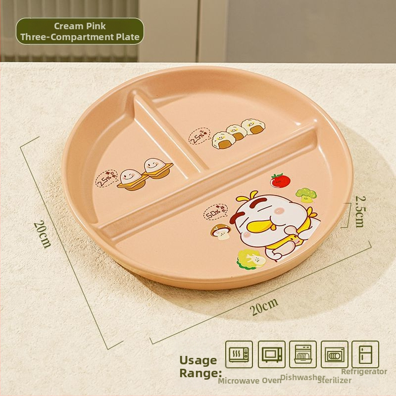 Jaotatud hommikusöögi taldrik jaotustestidega, portsioneeritud keraamiline taldrik täiskasvanutele, ühe inimese portsjon, kaasaegne minimalism, uus hiina stiil