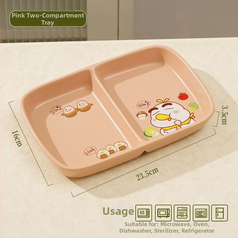 Jaotatud hommikusöögi taldrik jaotustestidega, portsioneeritud keraamiline taldrik täiskasvanutele, ühe inimese portsjon, kaasaegne minimalism, uus hiina stiil