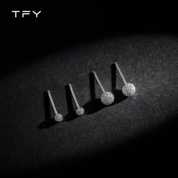 Обеци от сребро 925, геометричен дизайн, полирани, ушна игла от чисто сребро