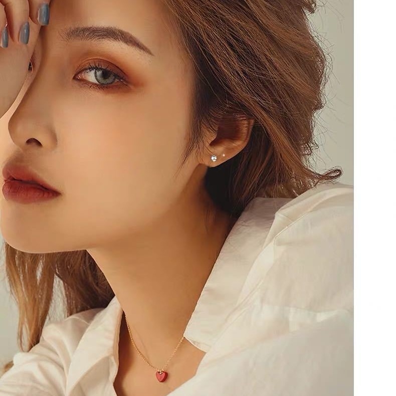 Обеци от сребро 925, геометричен дизайн, полирани, ушна игла от чисто сребро