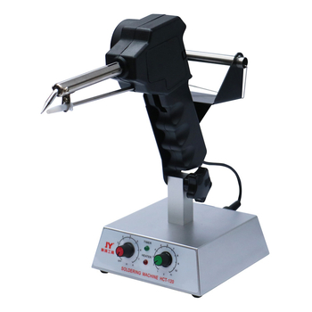 Kāju pedāļa lodēšanas stacija ar pastāvīgu/regulējamu temperatūru un automātisku tinuma padevi, nerūsējošs tērauds, 24V, 80–120W