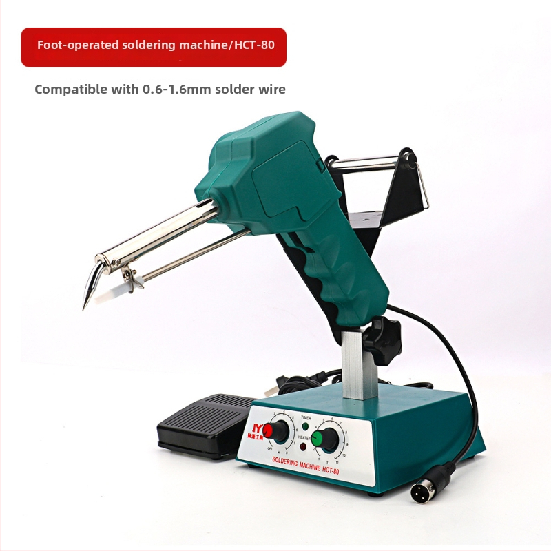 Kāju pedāļa lodēšanas stacija ar pastāvīgu/regulējamu temperatūru un automātisku tinuma padevi, nerūsējošs tērauds, 24V, 80–120W